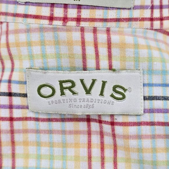 Orvis Rainbow Check Button Down Long Sleeve Shirt Size M - Picture 5 of 7
